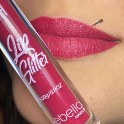 Lip Glitter Batom liquido brilho Febella longa duração.