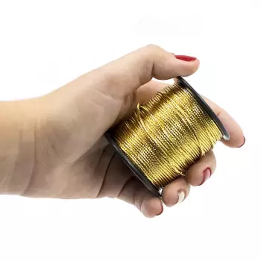 Cordão Metalizado São José 9005 R - 1mm - Dourado - Rolo 50 Metros