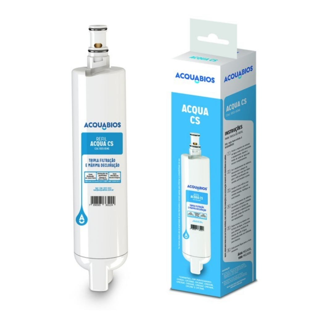 Refil Filtro para Purificador Compatível com Consul Acquabios Acqua CS 1005-0046