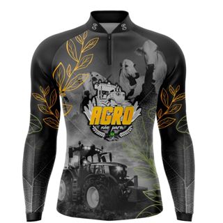 Camisa Masculina Agro com Proteção UV 50+ Estampada Não desbota | Frescor, Secagem Rápida e Conforto em Oferta na Shopee