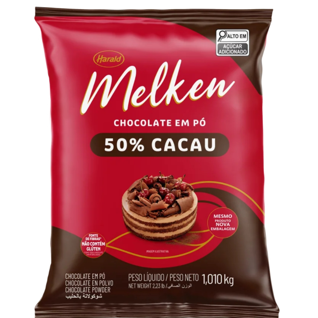 Chocolate em Pó Melken 50% Cacau 1,010kg - Harald