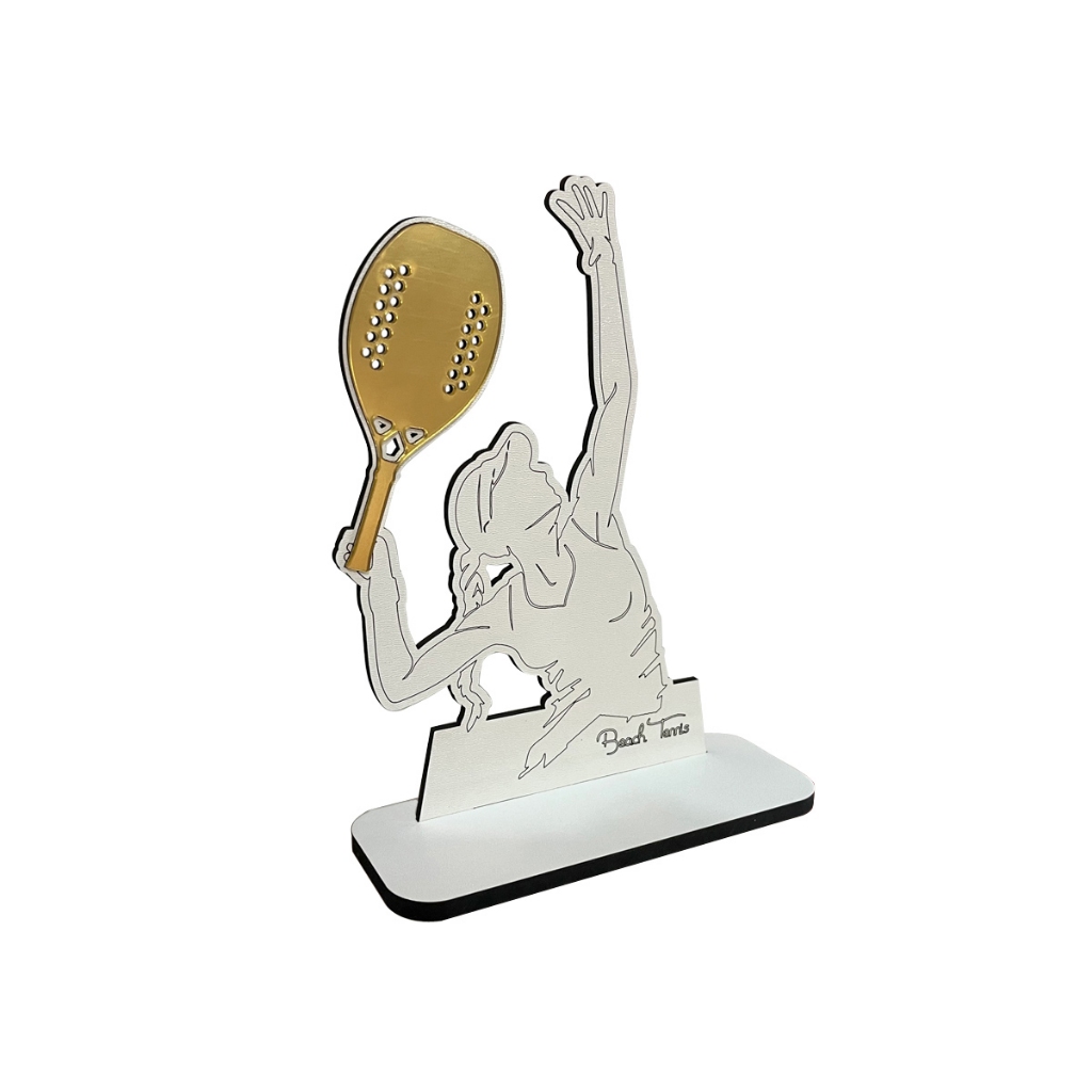 Kit 4 Troféus 21 Cm Beach Tennis Feminino 1642f