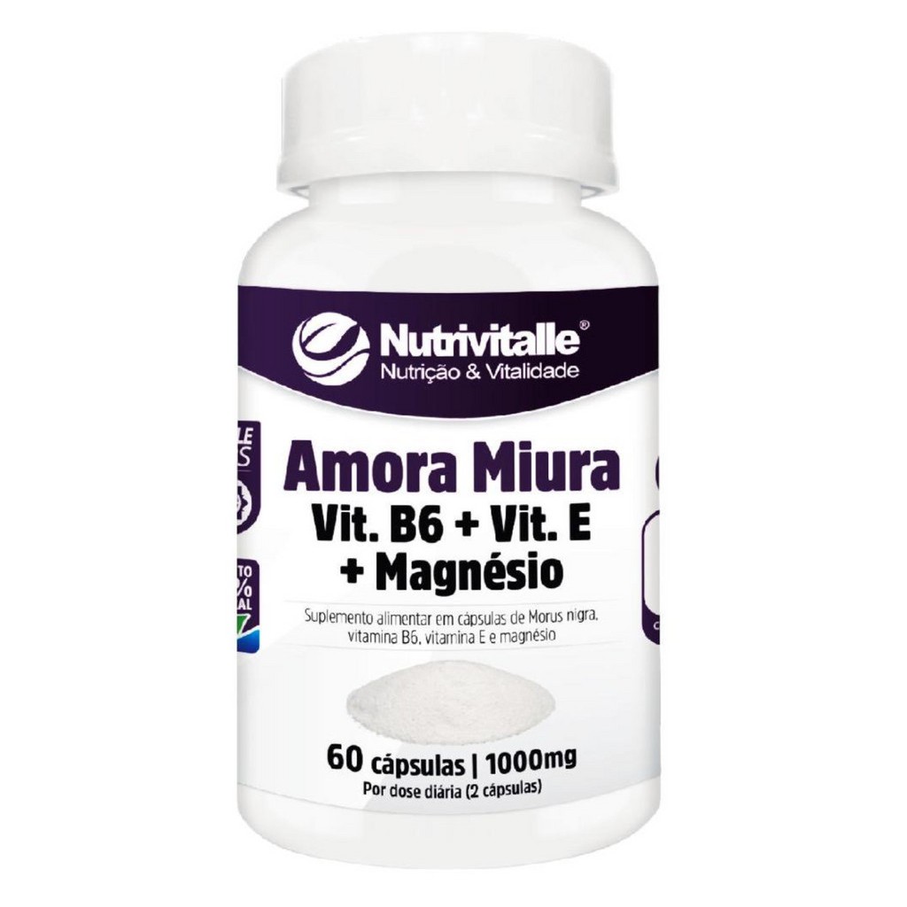 AMORA MIURA + VIT. B6 + VIT. E + MAGNÉSIO 1000MG 60 CAPS NUTRIVITALLE