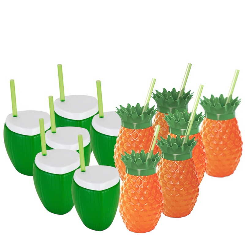 Copo Abacaxi Laranja E Coco Kit Festa Tropical  300 ml Injetemp em Oferta na Shopee