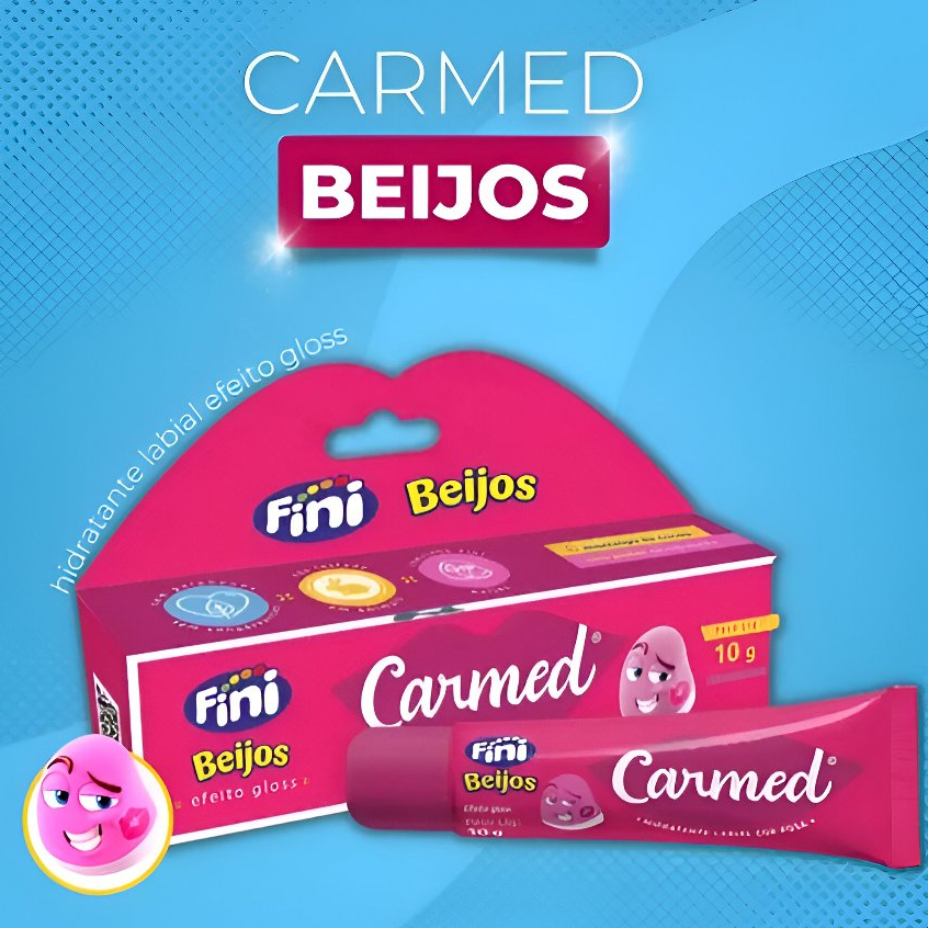 Carmed Fini Beijos Cor Rosa Gloss Hidratante Labial 10g
