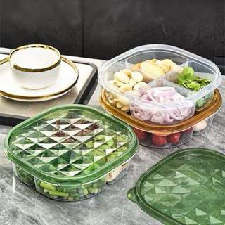 Pote De Armazenamento 4 Divisórias Compartimentos Redondo Para Marmita Geladeira em Oferta na Shopee