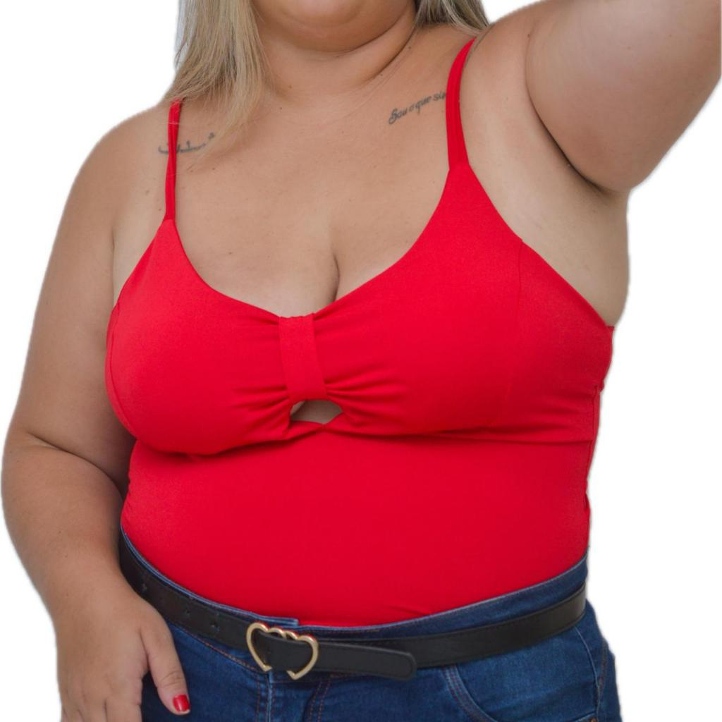 Blusa feminino plus size GG de alça suplex de alcinha curve
