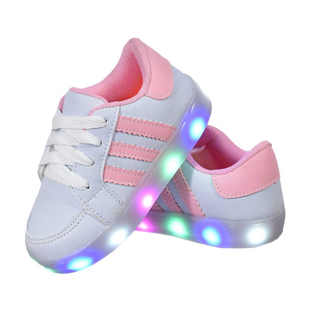 Tenis infantil feminino Branco com LED