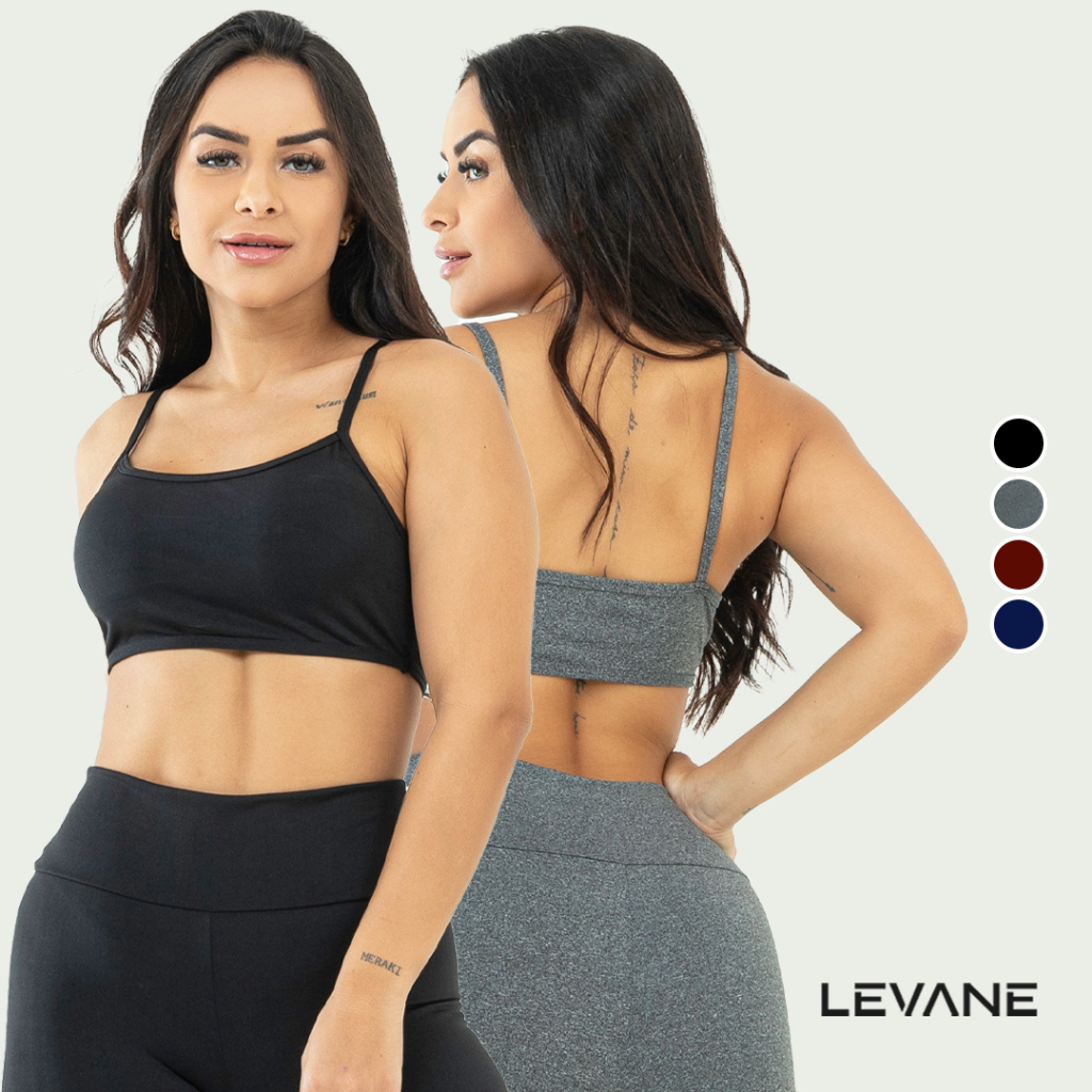 Kit 2 Top Alcinha Fitness Sem Bojo Feminino Academia