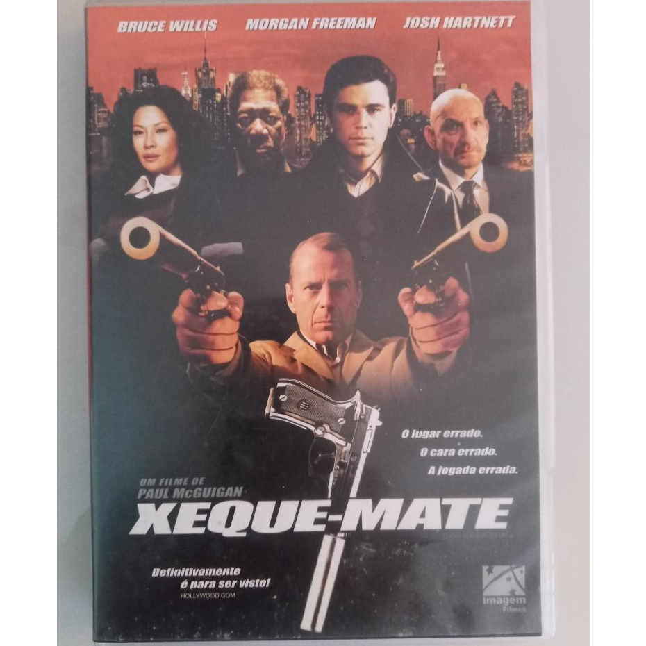 Xeque mate - dvd de locadora - bruce willis - morgan freeman