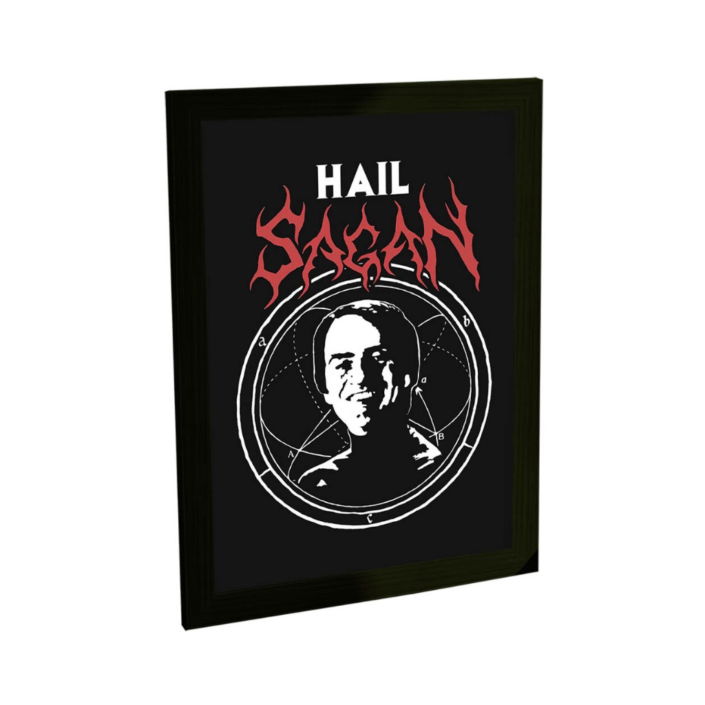 Quadro / Placa Decorativa Engraçada Hail Carl Sagan Banda de Rock Heavy Metal Ciencia