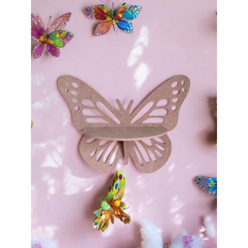 Prateleira Decorativa Borboleta em MDF - Design Exclusivo