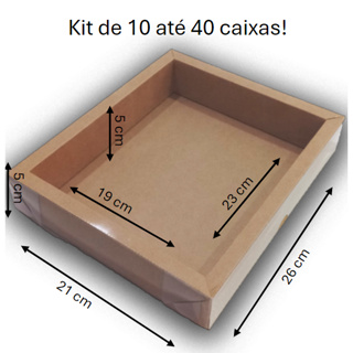 Caixa para Presente com Borda 23x19x5 cm Caixa Kraft Visor de Acetato Embala Cristal em Oferta na Shopee