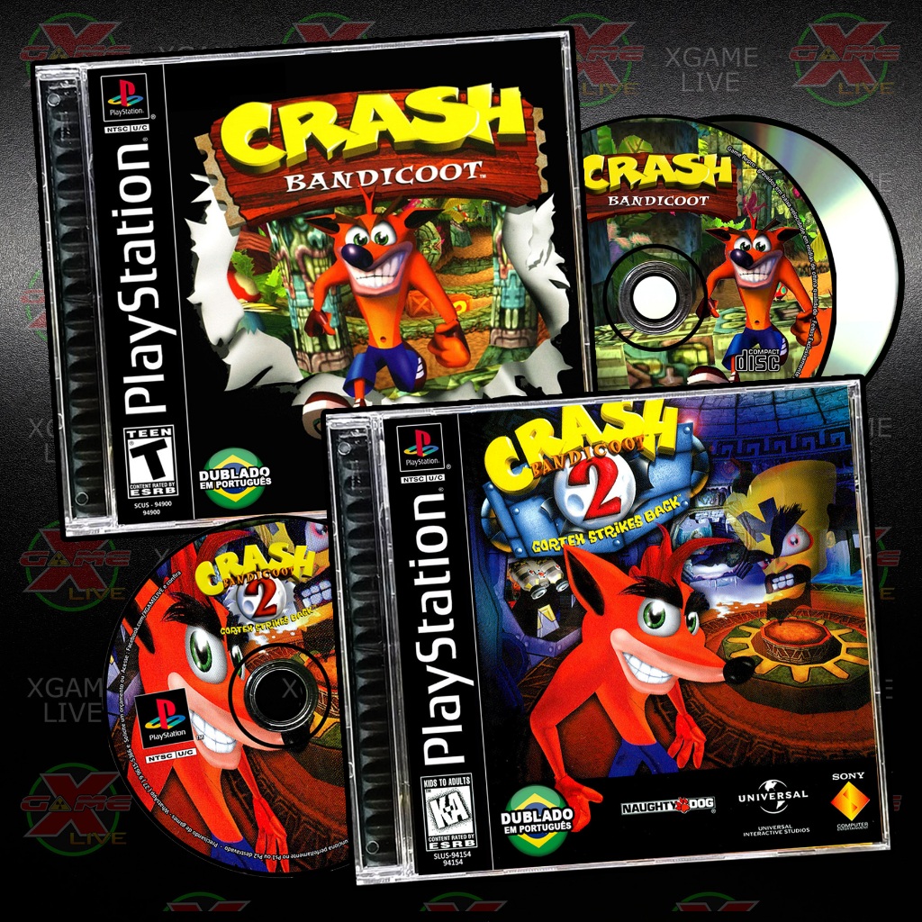 Crash Bandicoot 1 e 2 - Dublado - PS1 By XGAMELIVE