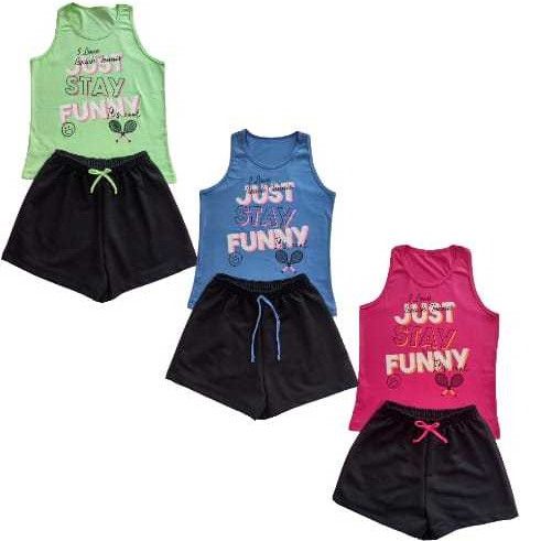 Conjunto infantil regata -shorts MENINA moda verão feminina casual e confortável