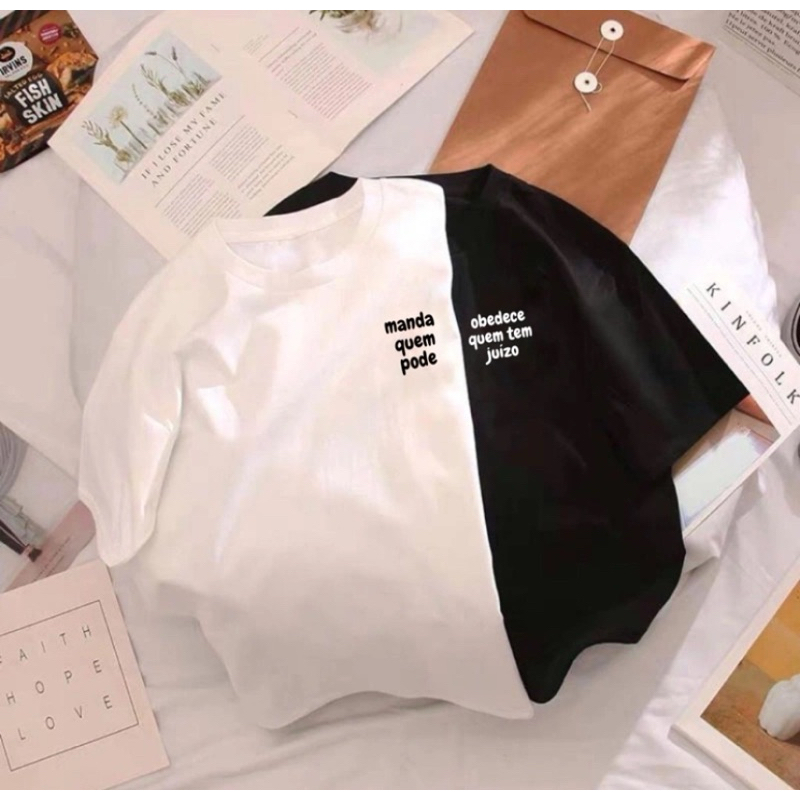 Kit 2 Camisetas Casal Namorados Manda Quem Pode