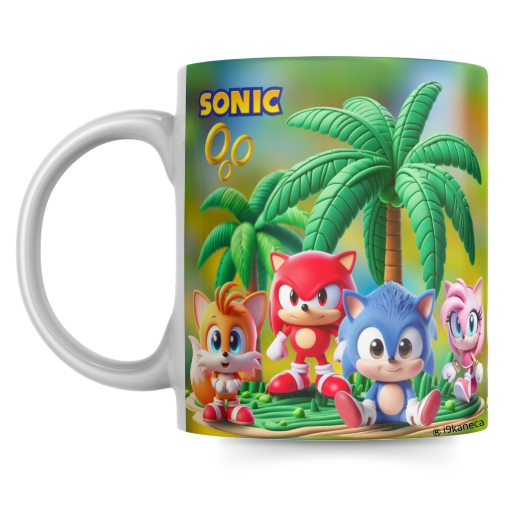 Caneca Xícara Sonic Baby Colorida Nostalgia Vídeo Game Jogo  Filme Criança Menina Menino Presente