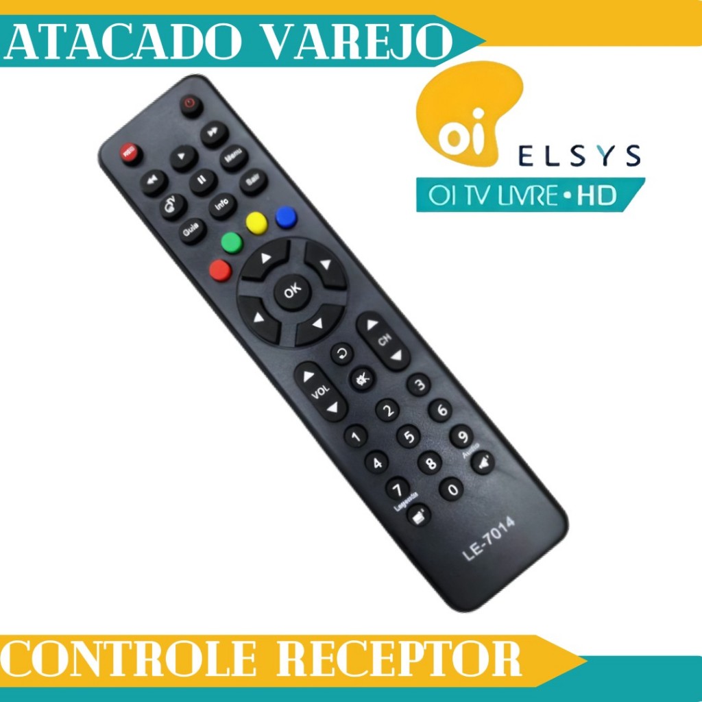 Controle Remoto Elsys Oi Tv Livre HD Ses6 Etrs33 Etrs34 Etrs35 Etrs37 VC-8128