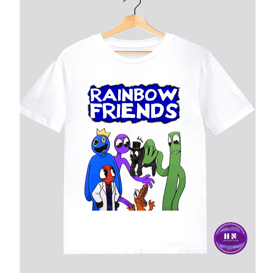Camisa Camiseta Rainbow Friends Six Blue Red Orange Blusa Infantil Estampas
