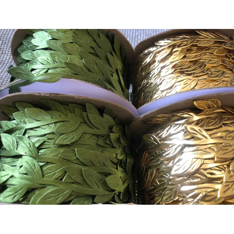 Fita / passamanaria decorativa de folhas 20mmem poliester -5metros em Oferta na Shopee