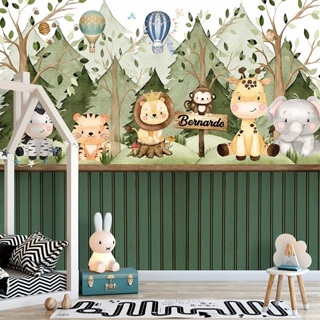 Papel de Parede Personalizado SAFARI Encantado Infantil Menino M², em Oferta na Shopee