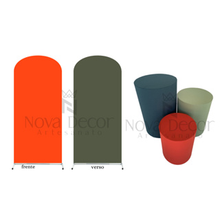 capa painel romano 2 em 1 frente e verso + trio capas cilindros festa p,m,g em Oferta na Shopee