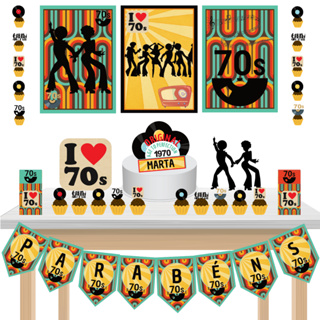 Kit Festa Fácil Kit Só Um Bolinho Anos 70 1970  Aniversário Comemore a Vida em Oferta na Shopee