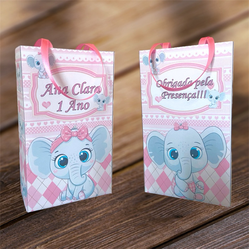 Sacolinha personalizada Elefantinha 15 unidades