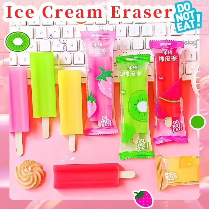 Borracha Sorvete Papelaria Fofa Novidade Sorvetinho Criativa Ice Cream Picolé