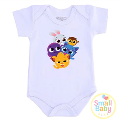 Body Bebe Infantil Bolofofos Manga Curta Algodão Mesversario