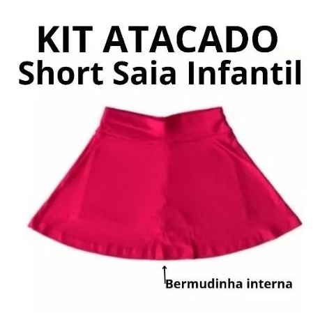 KIT PERSONALIZADO SHORT SAIA INFANTIL BAILARINA UNIFORME ESCOLAR SHORT SAIA BERMUDA VERÃO DANÇA BALE ATACADO