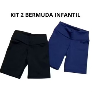 KIT 2 BERMUDAS CICLISTA UNIFORME ESCOLAR INFANTIL SUPLEX  MENINA ESCOLAR SHORTS VERÃO em Oferta na Shopee