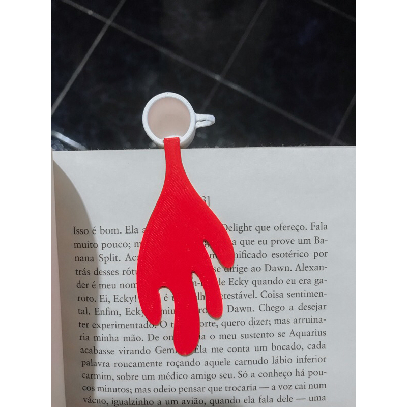 Marcador Pagina Livro Caderno XICARA DERRAMANDO BOOKMARK Criativo Leitura Divertido personalizado iMPRESSAO 3D