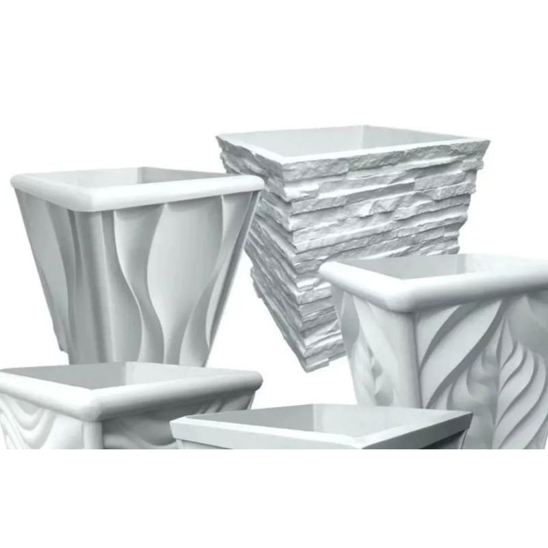 Kit 3 Moldes Forma ABS Grande Vasos Canjica Garden Dunas Gesso