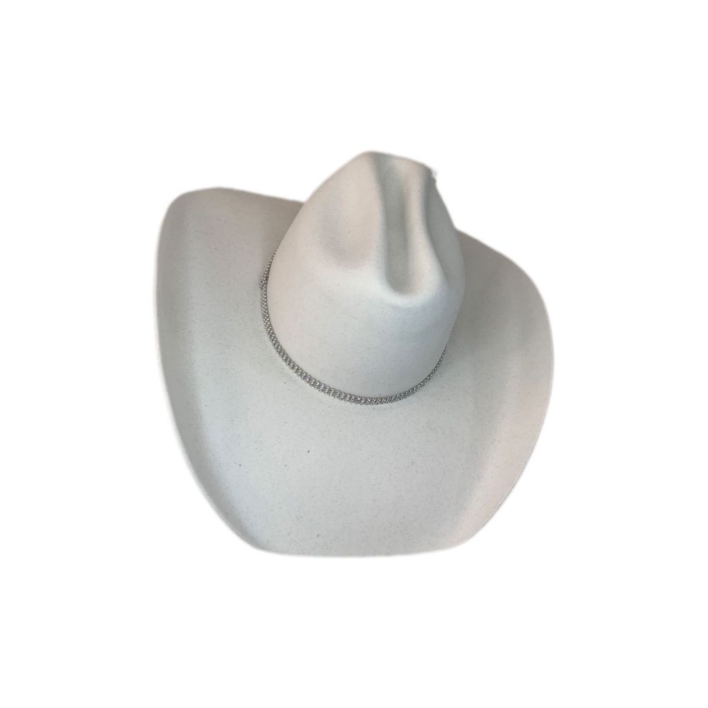 Chapeu Branco Country Cowgirl Americano Com Bandinha Stress Luxo Brilho Texas Premium em Oferta na Shopee