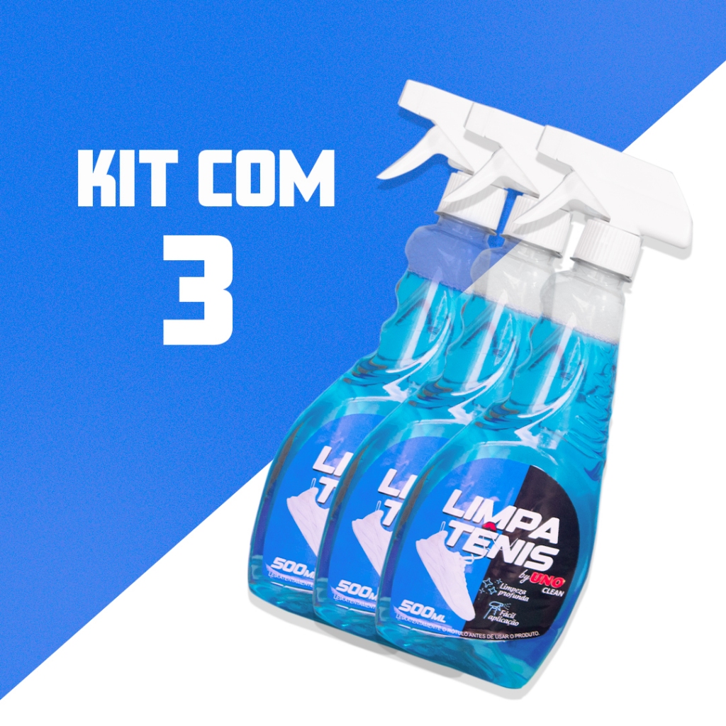 Kit com 3 Limpa Tênis Spray Premium Provita Limpeza Profunda 500ml
