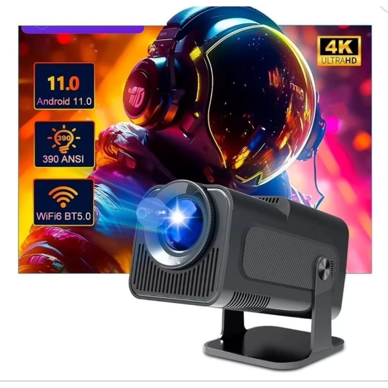 Mini Projetor 4K Portátil HY320| Android Full HD, Wifi Bluetooth Espelhamento celular