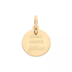 Pingente Rommanel Medalha Redonda Amo Meus Filhos Com 1 Zircônia 542395