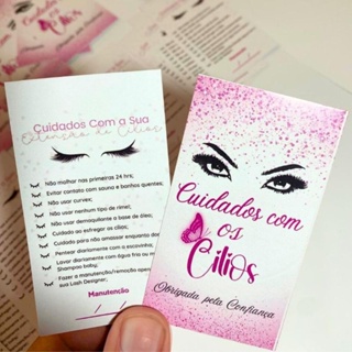 100 Cartões Tag de cuidados com os Cilios, alongamento, extensão de cílios em Oferta na Shopee