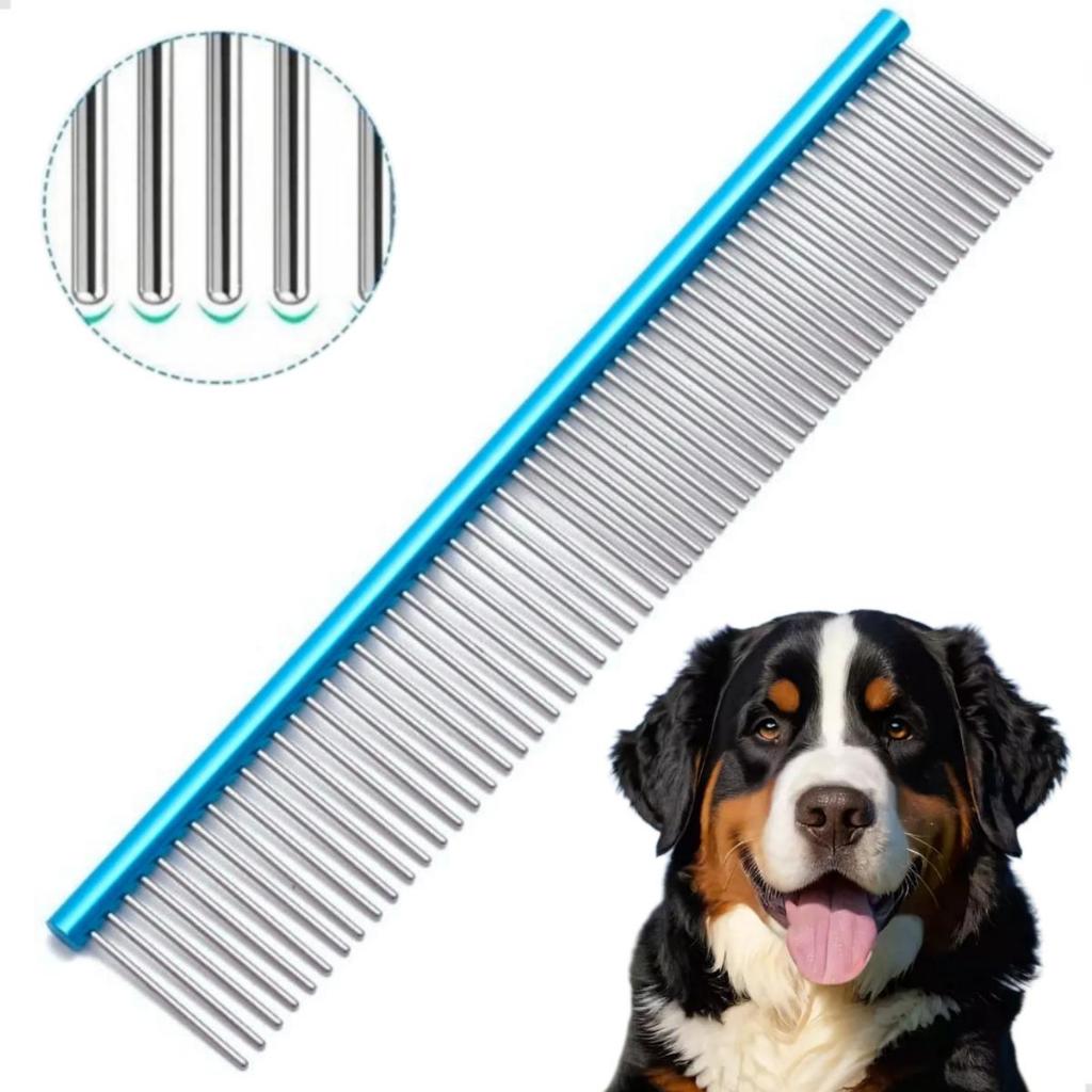 Pente Pet Banho E Tosa 19cm Aço Profissional azul verde vermelho lilas roxo prata preto dourado em Oferta na Shopee