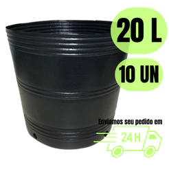 Kit 10 Vasos 20 litros flexível para plantas flores