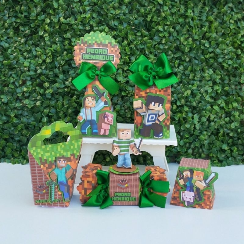 kit 25 caixinhas personalizada Minecraft | Lembrancinhas Minecraft | Lembrancinhas personalizadas Personalizado com nome
