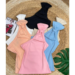 Blusa Feminina Nula Manga Com Laço Candy Collor Primavera Verão Canelada Mula Manca em Oferta na Shopee