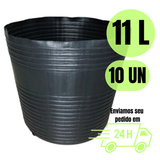 Kit 10 Vasos 11 litros flexível para plantas flores em Oferta na Shopee