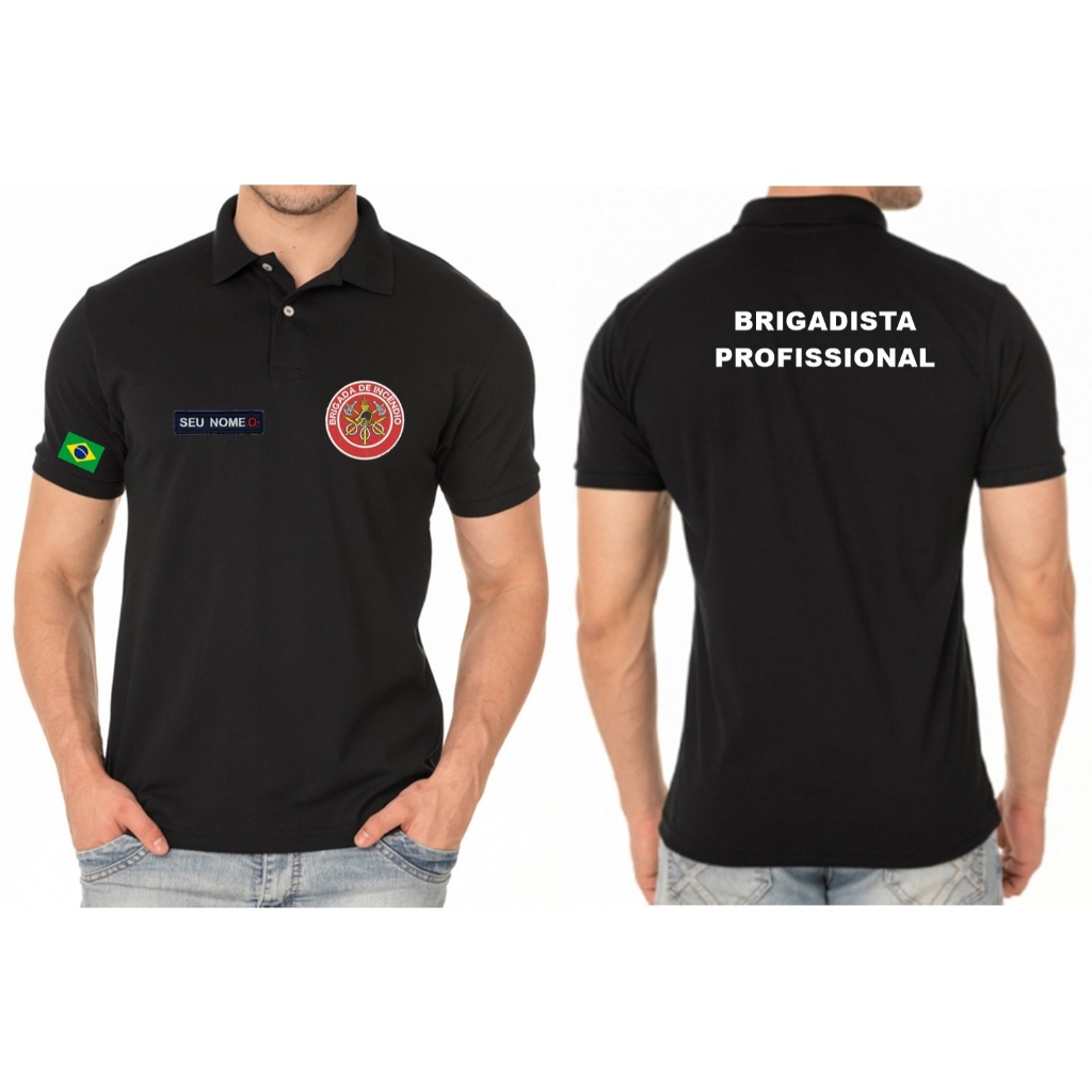 Camisa Polo Masculino Brigadista Brigada Profissional Bordado