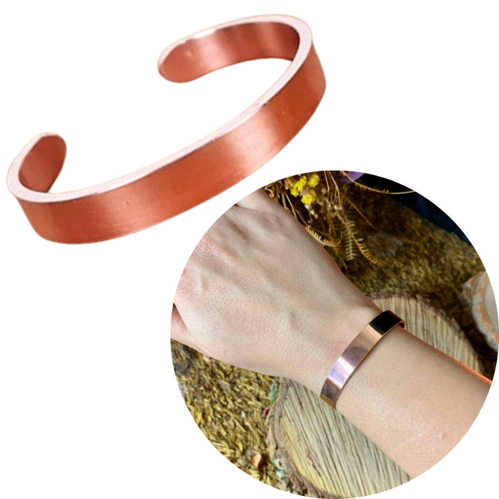 Pulseira Feminina de Cobre 100% Natural 15cm em Oferta na Shopee