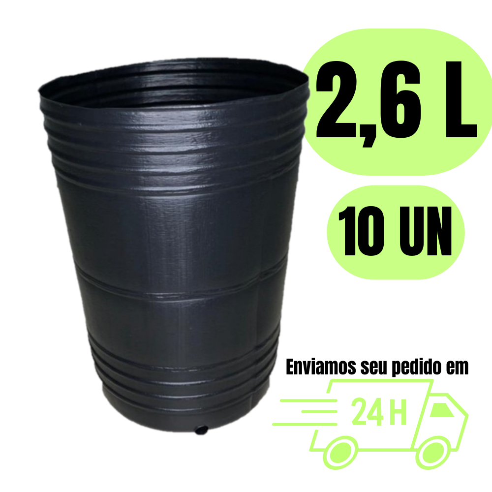 Kit 10 Vasos 2,6 litros flexível para plantas flores em Oferta na Shopee