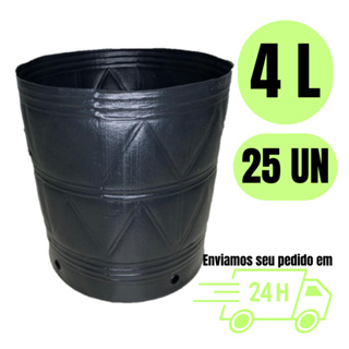 Kit 25 Vasos 4 litros flexível para plantas flores em Oferta na Shopee