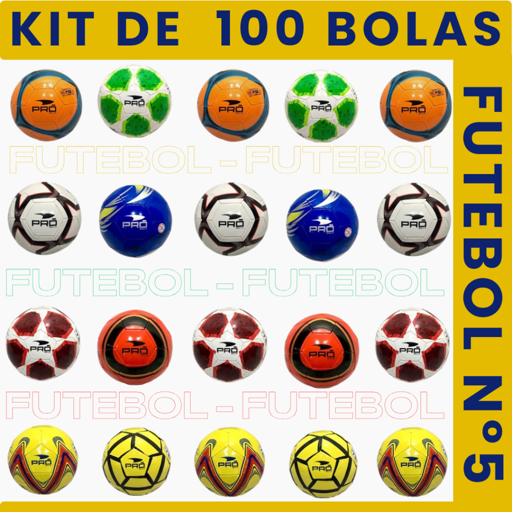 KIT 100 BOLAS FUTEBOL CAMPO GRANDE TAMANHO 5 CAMPO SINTETICO ALEATORIAS