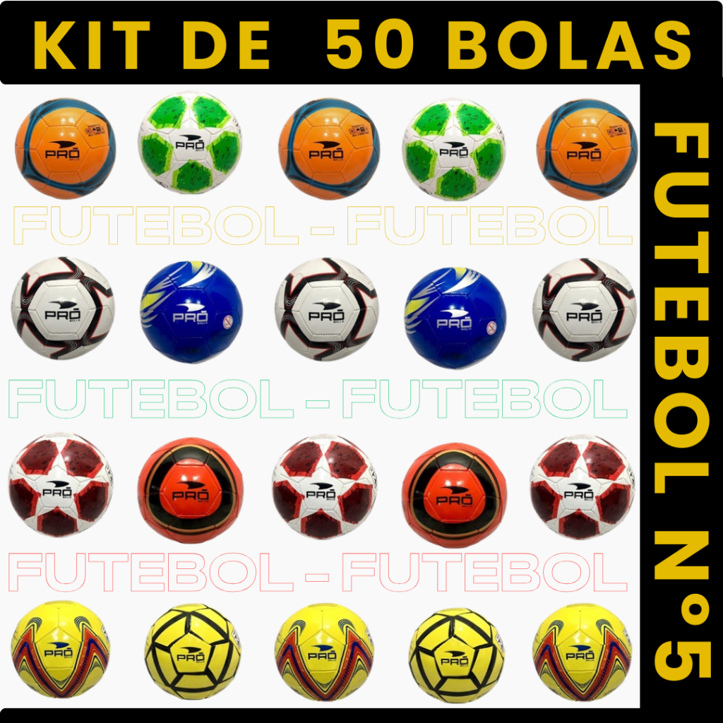 KIT 50 BOLAS FUTEBOL CAMPO GRANDE TAMANHO 5 CAMPO SINTETICO ALEATORIAS
